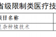 省级限制类医疗技术备案目录
